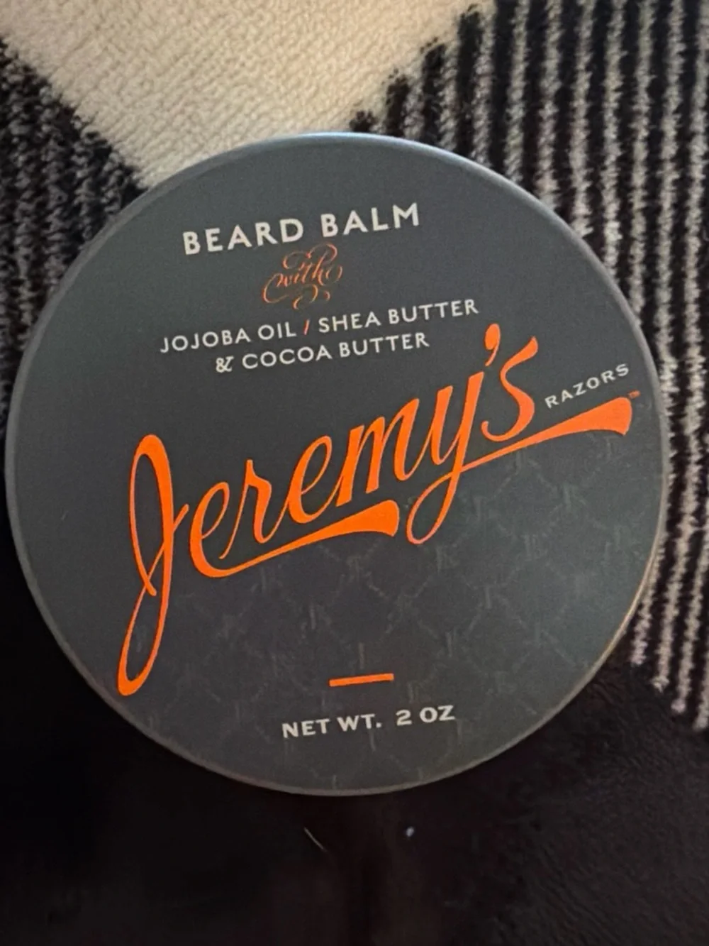 Beard Balm - Black with Orange Logo